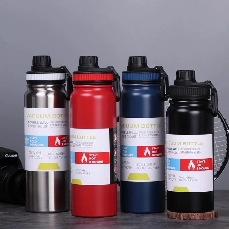 Double Wall Vacuum Water Bottle | Stainless Steel Insulated Bottle | Stays Cold 24H Hot 8H | Large Mouth | For Gym, Travel, Office